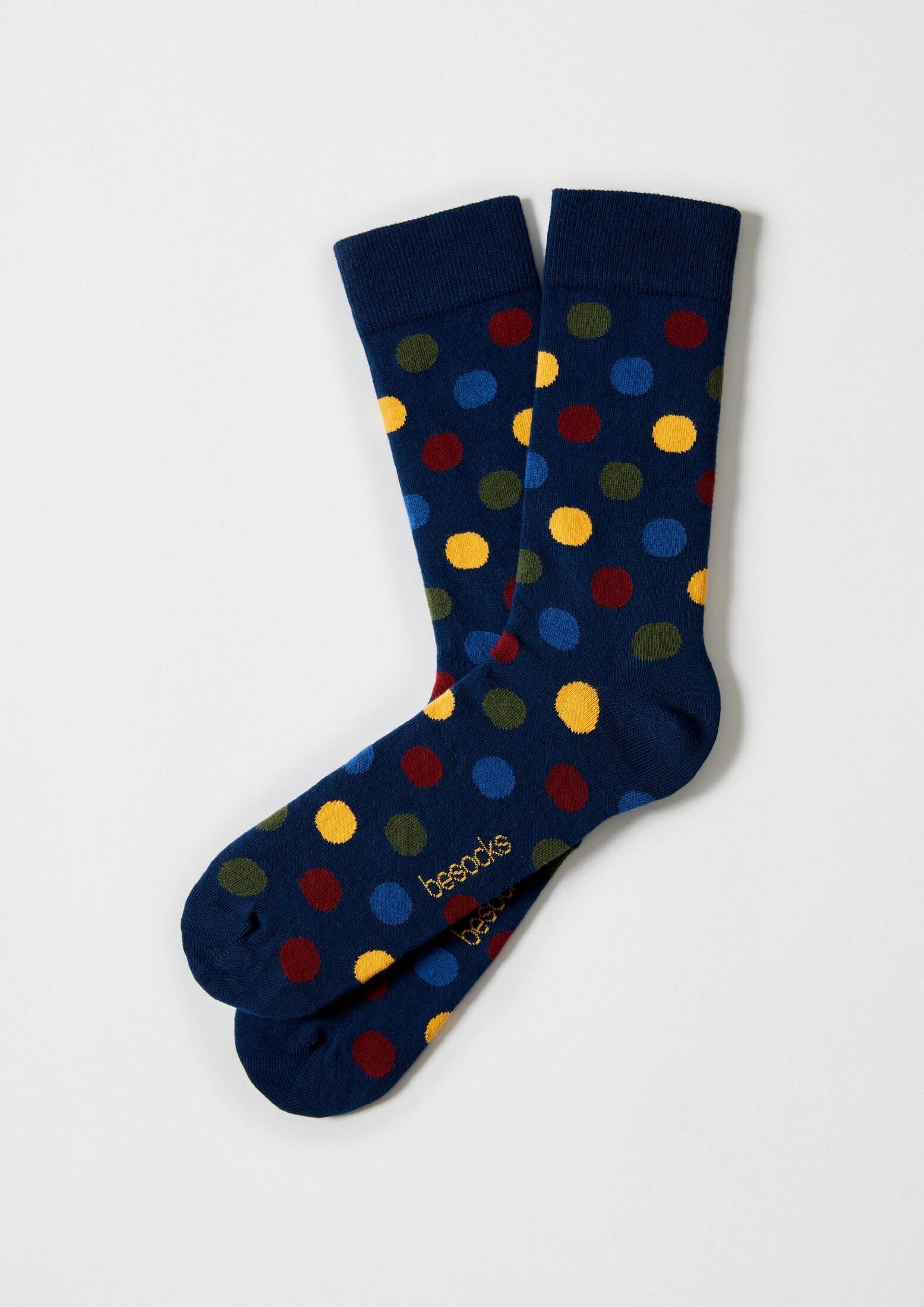 BePolkadots Navy Multicolor - Calzini 100% cotone biologico