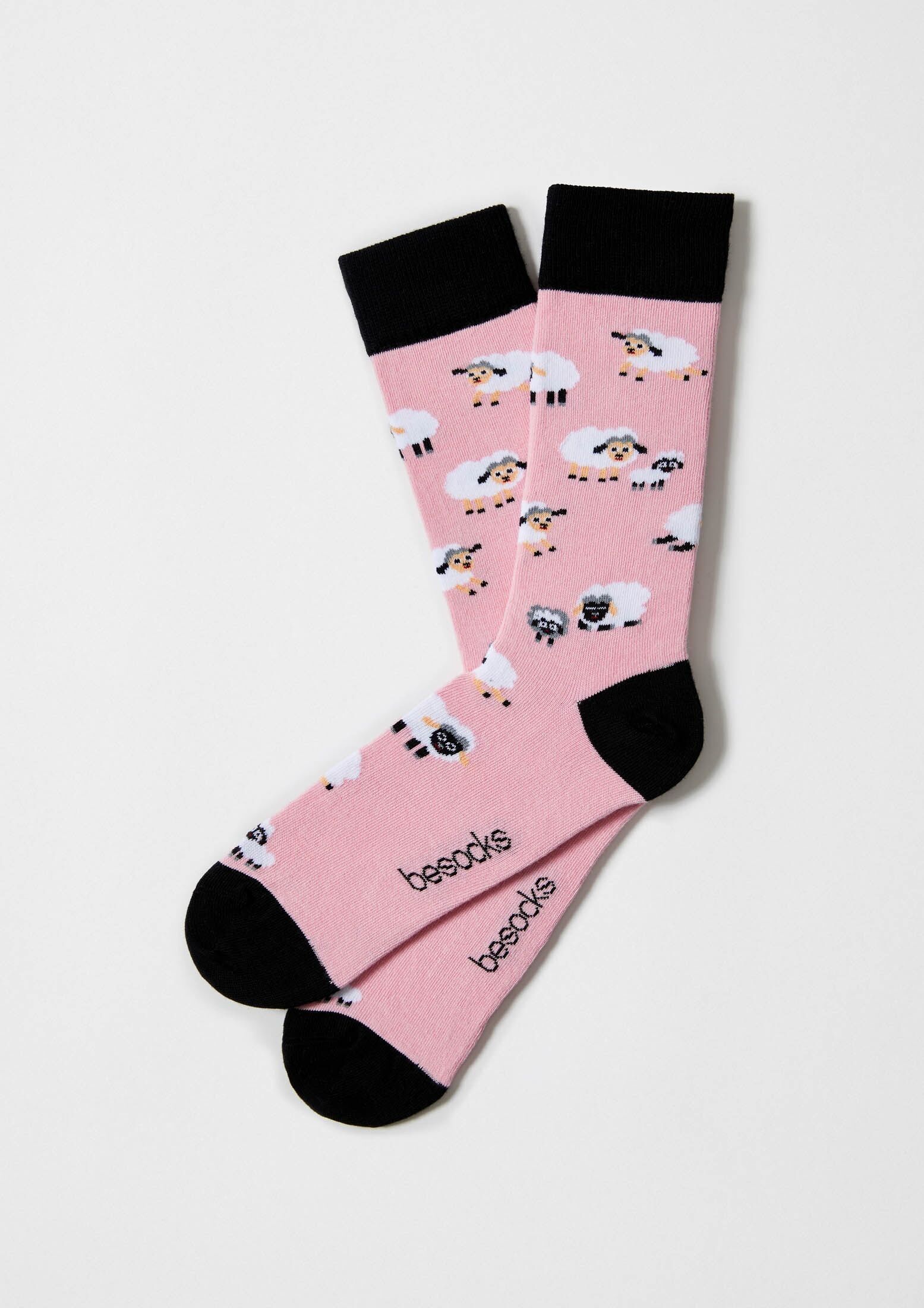 BeSheep Rosa - Calzini in cotone biologico al 100%.