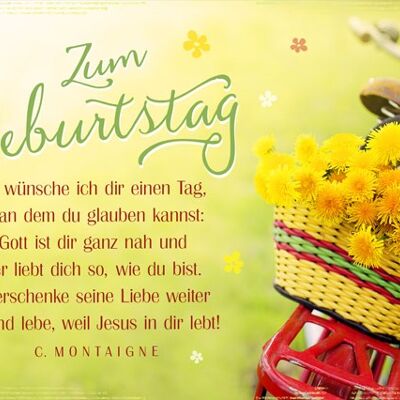 Postkarte - Zum Geburtstag - einen Tag