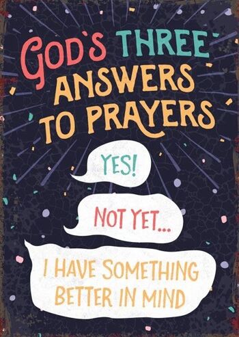 Carte postale - Les trois réponses de Dieu