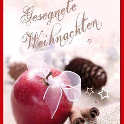 Doppelkarte - Gesegnete Weihnachten (Apfel)