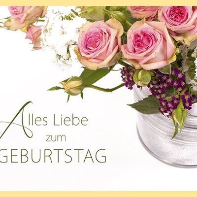 Doppelkarte - Alles Liebe zum Geburtstag (Rosen)