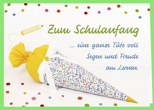 Doppelkarte - Zum Schulanfang (Schultüte)