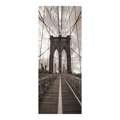 Adesivo per porta del ponte di Brooklyn a New York Peel & Stick Vinyl Door Wrap Art Decor