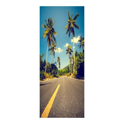 Türaufkleber „Straße mit Palmen“ zum Abziehen und Aufkleben aus Vinyl