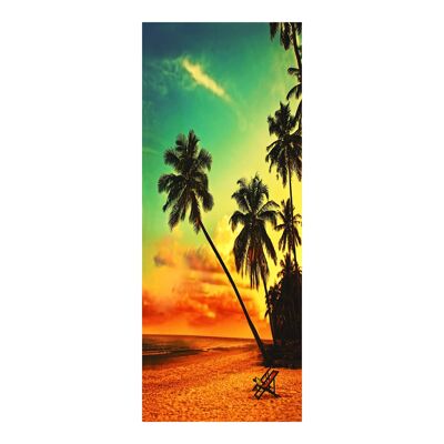 Magischer Strand mit Palmen Türaufkleber, selbstklebender Vinyl-Aufkleber, Kunstdekor