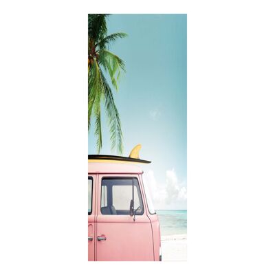Autocollant de porte de vacances de camping-car rose Peel & Stick Vinyl Door Wrap Art Décor