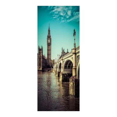 Big Ben Theams River London Türaufkleber zum Abziehen und Aufkleben, Vinyl-Türfolie, Kunstdekor