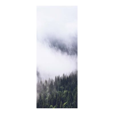 Brouillard mystérieux sur la forêt Autocollant de porte Peel & Stick Vinyl Door Wrap Art Décor
