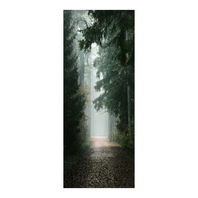 Misteriosa strada nella foresta Adesivo per porte Peel & Stick Vinyl Door Wrap Art Décor