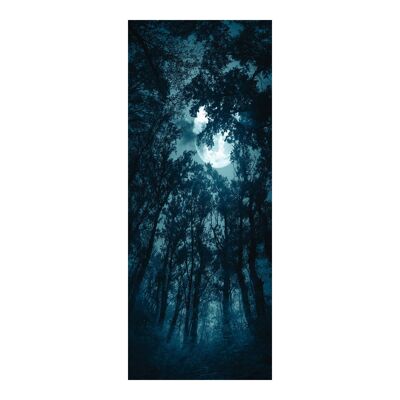 Calcomanía para puerta de luna llena sobre el bosque Peel & Stick Vinyl Door Wrap Art Décor