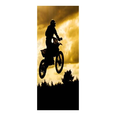 Motocross Jump Over Forest Door Sticker Peel & Stick Vinyl Door Wrap Art Décor