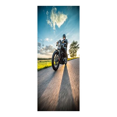 Motociclista n the Road Hobby Door Sticker Peel & Stick Vinile Door Wrap Art Décor