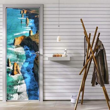Cliff Coastline Nature Autocollant de porte Peel & Stick Vinyl Door Wrap Art Décor 4
