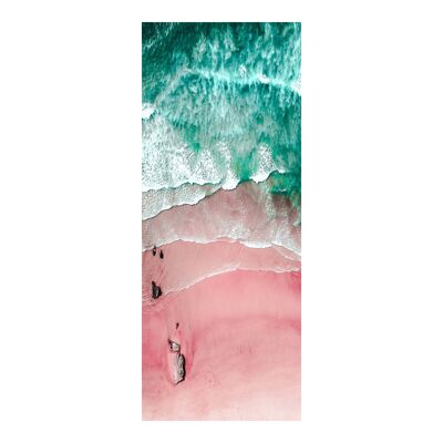 Etiqueta engomada de la puerta del océano de la playa rosa Peel & Stick Vinyl Door Wrap Art Décor
