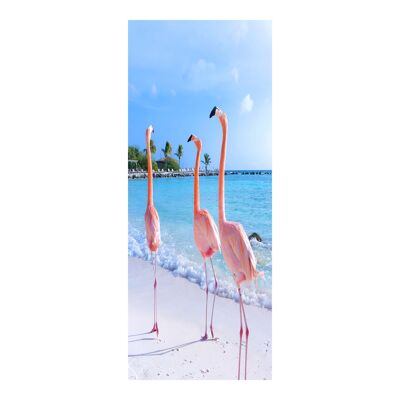 Flamingos in Paradise Door Sticker Peel & Stick Vinyl Door Wrap Art Décor