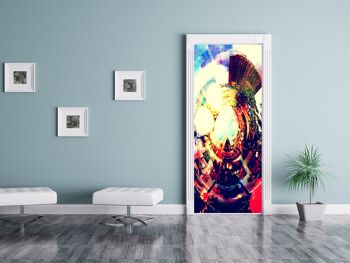 Autocollant de porte de fond coloré abstrait Peel & Stick Vinyl Door Wrap Art Décor 4