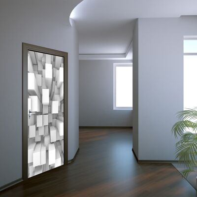 3D Blocks Door Sticker Peel & Stick Vinyl Door Wrap Art Décor