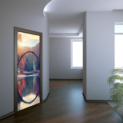 Adesivo per porta con paesaggio autunnale Peel & Stick Vinyl Door Wrap Art Decor