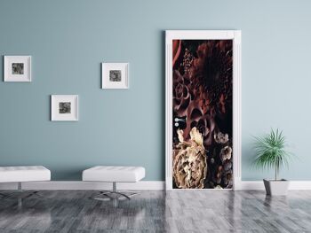 Bouquet de fleurs autocollant de porte peler et coller vinyle porte Wrap Art Décor 4