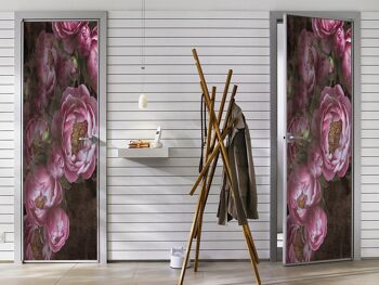 Autocollant de porte en fleurs de pivoines Peel & Stick Vinyl Door Wrap Art Décor 3