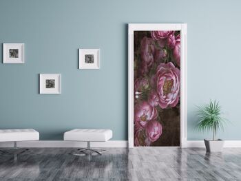 Autocollant de porte en fleurs de pivoines Peel & Stick Vinyl Door Wrap Art Décor 4