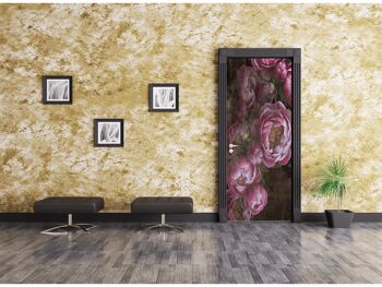 Autocollant de porte en fleurs de pivoines Peel & Stick Vinyl Door Wrap Art Décor 5