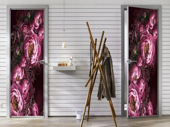 Autocollant de porte pivoines roses Peel & Stick Vinyl Door Wrap Art Décor 3