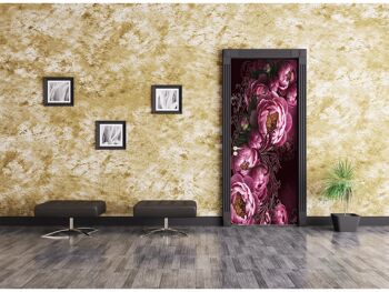 Autocollant de porte pivoines roses Peel & Stick Vinyl Door Wrap Art Décor 5