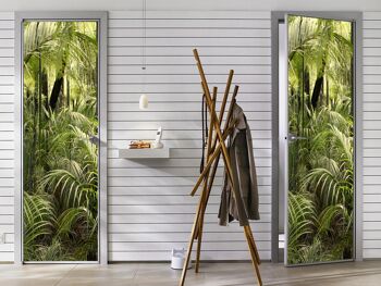 Autocollant de porte de la forêt de la jungle tropicale Peel & Stick Vinyl Door Wrap Art Décor 3