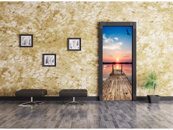 Vue de la jetée en bois autocollant de porte Peel & Stick Vinyl Door Wrap Art Décor 5