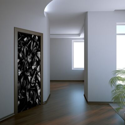 Calcomanía para puerta de satén negro Peel & Stick Vinyl Door Wrap Art Décor