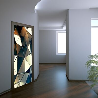Adhesivo para puerta con forma poligonal Peel & Stick Vinyl Door Wrap Art Décor 2