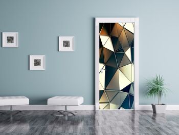 Autocollant de porte de forme polygonale Peel & Stick Vinyl Door Wrap Art Décor 2 4