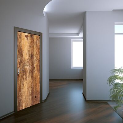 Wood Oak Texture Door Sticker Peel & Stick Vinyl Door Wrap Art Décor