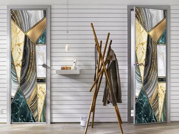 Figures géométriques en marbre autocollant de porte peler et coller vinyle porte Wrap Art Décor 3