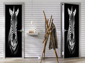 Zebra in Black Door Sticker Peel & Stick Vinyl Door Wrap Art Décor 3