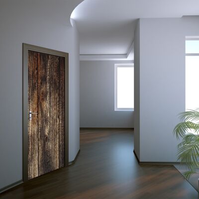 Adhesivo para puerta de madera marrón Peel & Stick Vinilo para puerta Art Décor