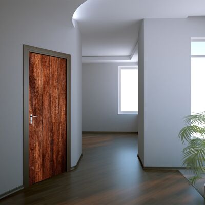 Adesivo per porta con fondo in legno marrone Peel & Stick Vinile per porta Wrap Art Decor