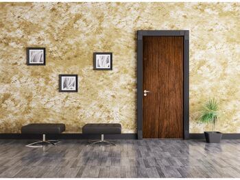 Ancien autocollant de porte en bois Texture Peel & Stick Vinyl Door Wrap Art Décor 5