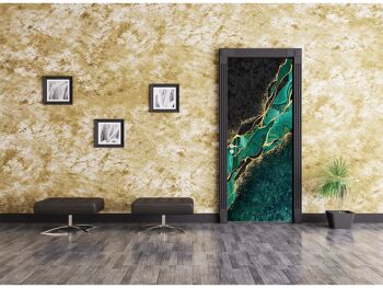 Autocollant de porte en marbre vert Peel & Stick Vinyl Door Wrap Art Décor 5