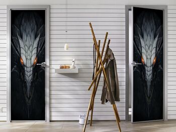 Dark Dragon Door Sticker Peel & Stick Vinyl Door Wrap Art Décor 3