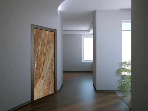 Brown Marble Door Sticker Peel & Stick Vinyl Door Wrap Art Décor