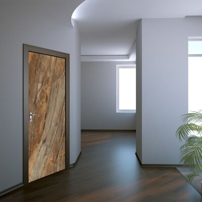 Brown Marble Door Sticker Peel & Stick Vinyl Door Wrap Art Décor