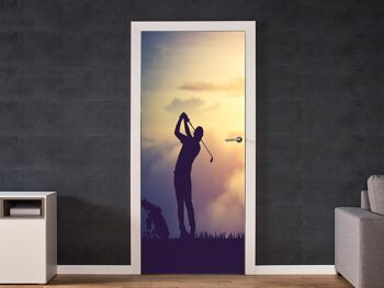 Autocollant de porte de joueur de golf Peel & Stick Vinyl Door Wrap Art Décor 2