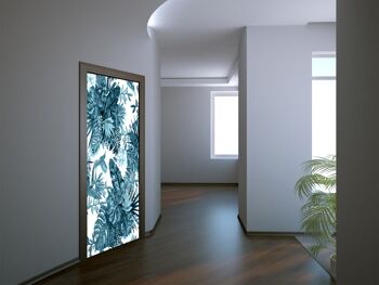 Autocollant de porte motif aquarelle tropicale Peel & Stick Vinyl Door Wrap Art Décor 1
