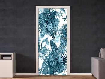 Autocollant de porte motif aquarelle tropicale Peel & Stick Vinyl Door Wrap Art Décor 2