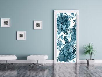 Autocollant de porte motif aquarelle tropicale Peel & Stick Vinyl Door Wrap Art Décor 4
