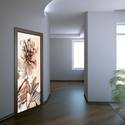 Flowers Oil Painting Door Sticker Peel & Stick Vinyl Door Wrap Art Décor