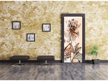 Autocollant de porte de peinture à l'huile de fleurs Peel & Stick Vinyl Door Wrap Art Décor 5